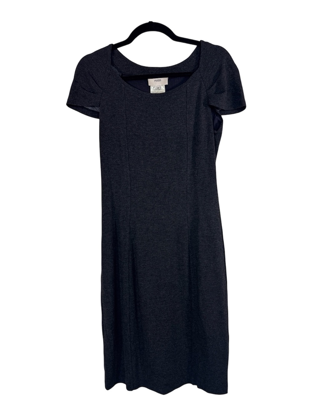 Fuzzi Jean Paul Gaultier Vintage Charcoal Grey Sheath Dress Womens M Corpcore